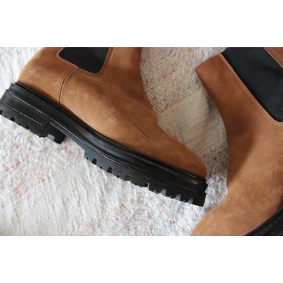 Jenni Kayne Brown Walnut Suede Brooklyn Lug Chelsea Boots Size 36 - Picture 7 of 7